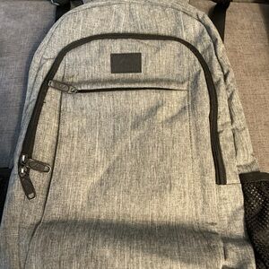 Men’s Grey Commuter Backpack with Front Zip Organizer
